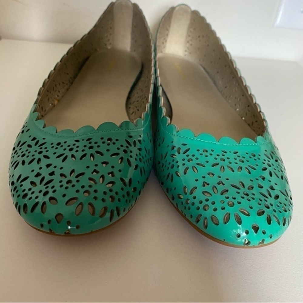 Coach Carsin Green Patent Leather Ballet Flat Loafer 10 NIB - Picture 7 of 16